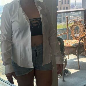 White shirt bottom down